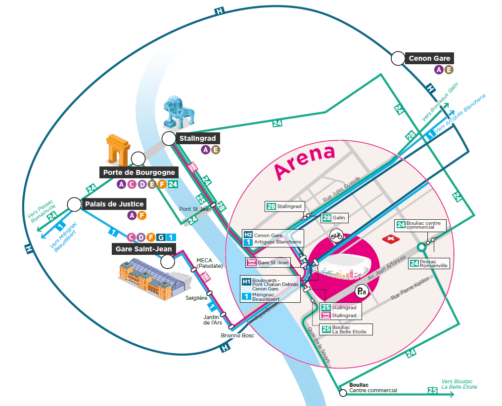 Arkea Arena access map