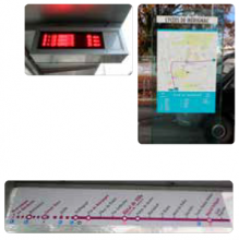 Affichage temps réel, plan de quartier et tracé de la ligne